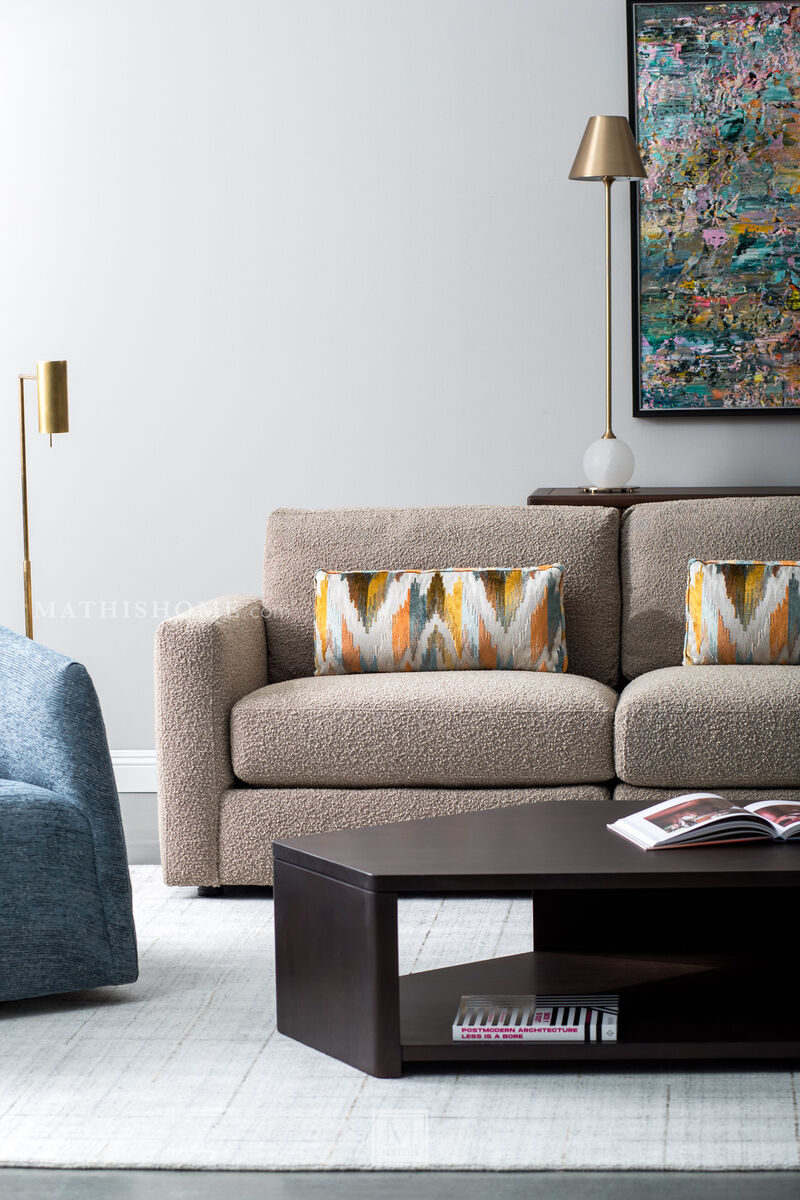 Alma Floor Lamp in Antique-Burnished Brass and White Marble